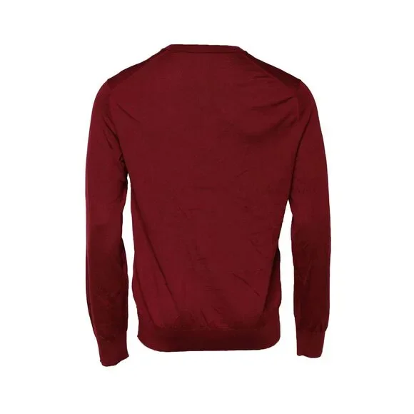 Dolce & Gabbana Maroon Cashmere Crew Neck Sweatshirt Sweater